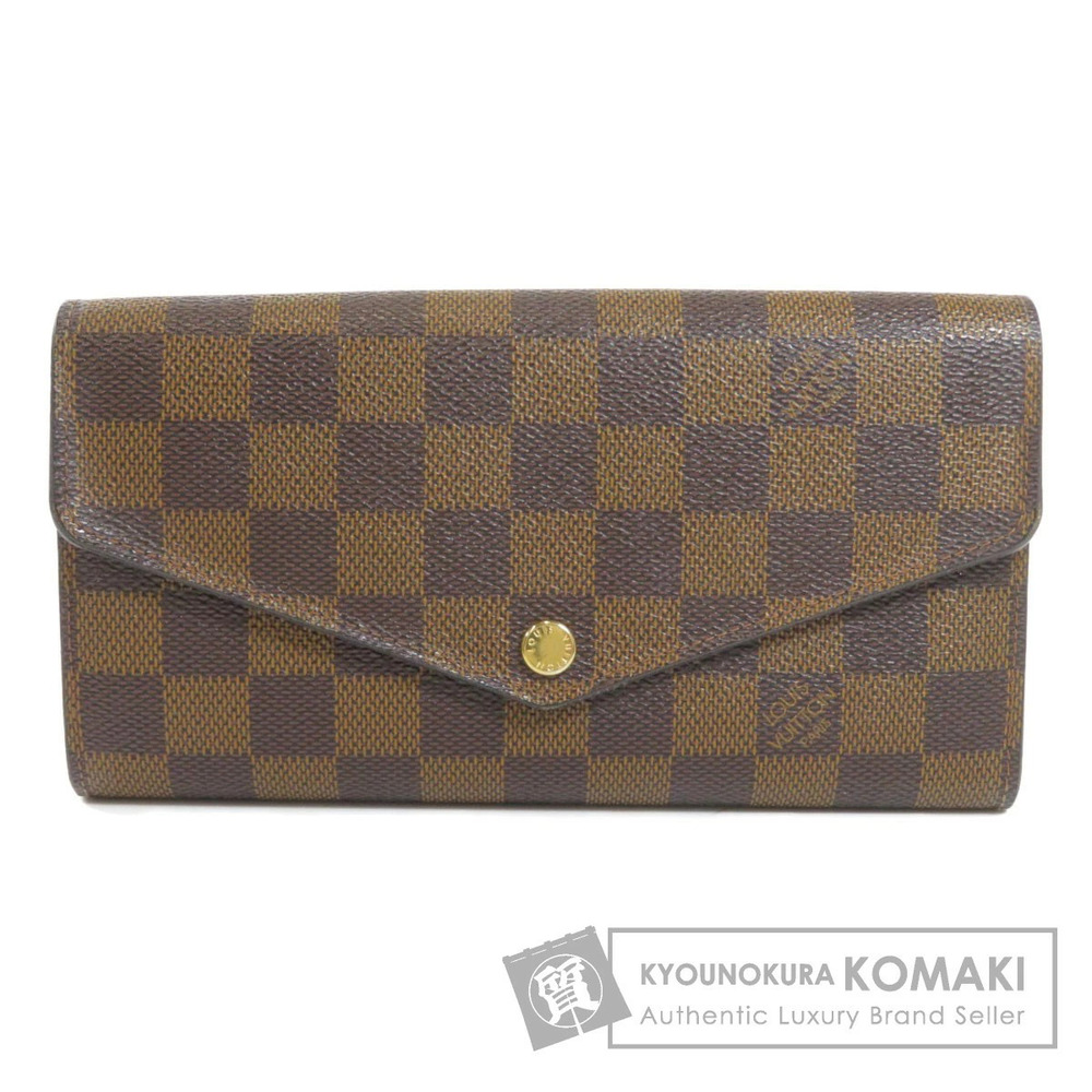 Louis Vuitton Portefeuille Sarah Damier Ebene Brown Long Wallet Canvas